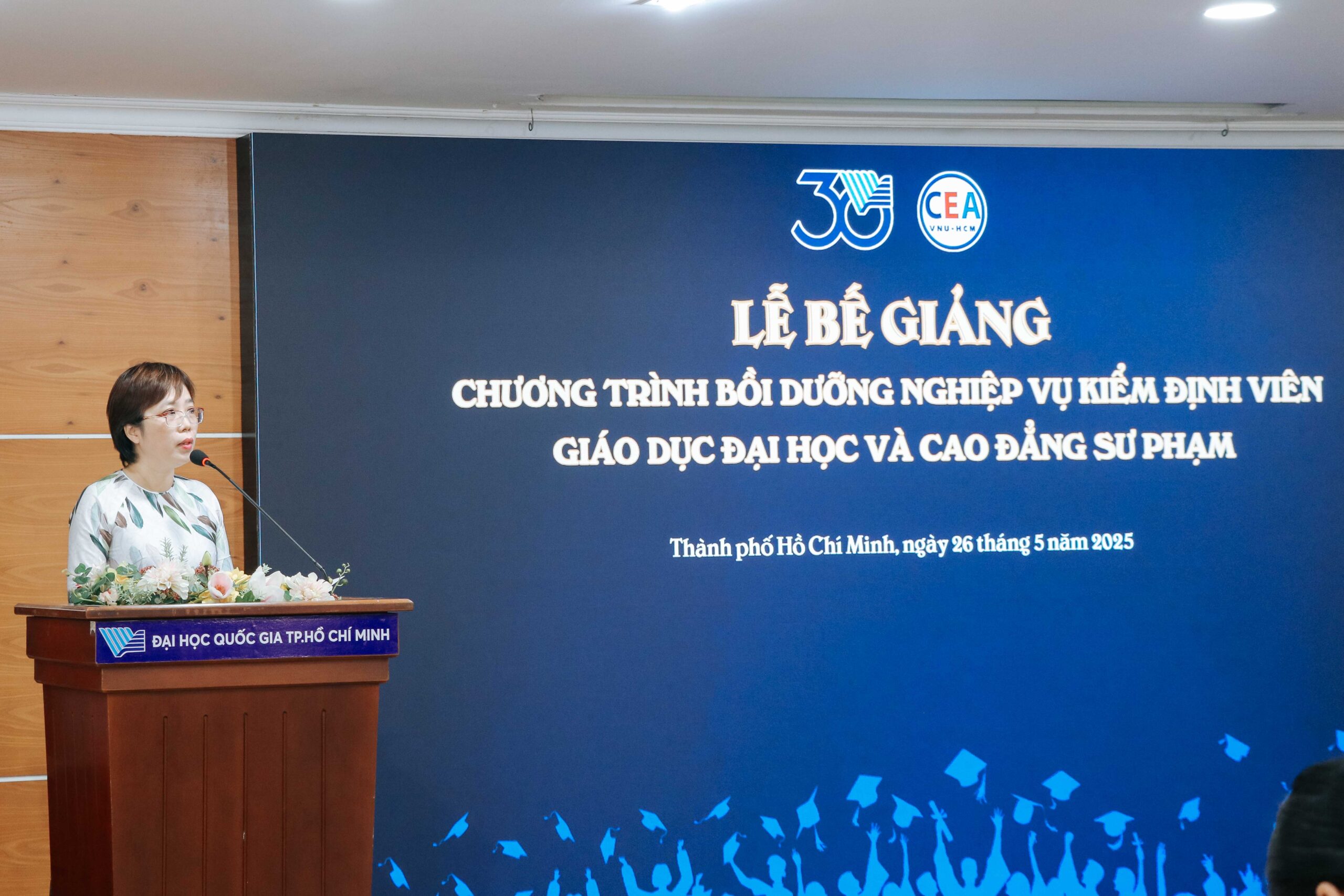 Đại diện Ban Giảng huấn, ThS. Hồ Đắc Hải Miên chia sẻ tại buổi Lễ